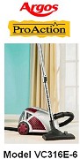 ARGOS Proaction Bagless Vacuum Cleaner Model VC316E-6