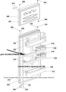 Genuine BEKO  DOOR SHELF MIDDLE LEFT  4148370800 