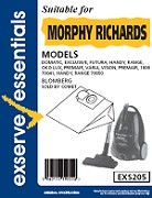 Exserve Essentials 'Morphy Richards' Vacuum Cleaner Bag: EXS205