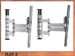 BRAVO FLAT2S: 3 Hinge / 2 Arm Flat TV Wall Support (Silver)