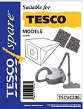 Tesco Spares Bag (x5) for Cylinder Vacuum Cleaner: VC206 &VC207