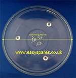 Glass plate for microwave 245MM With 3 pips 